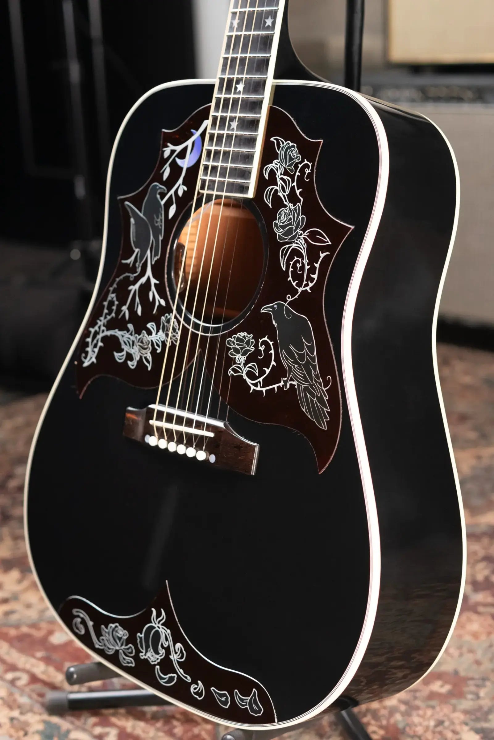Gibson Custom Kirk Hammett Signature Raven Acoustic/Electric Guitar - Ebony with Hardshell Case