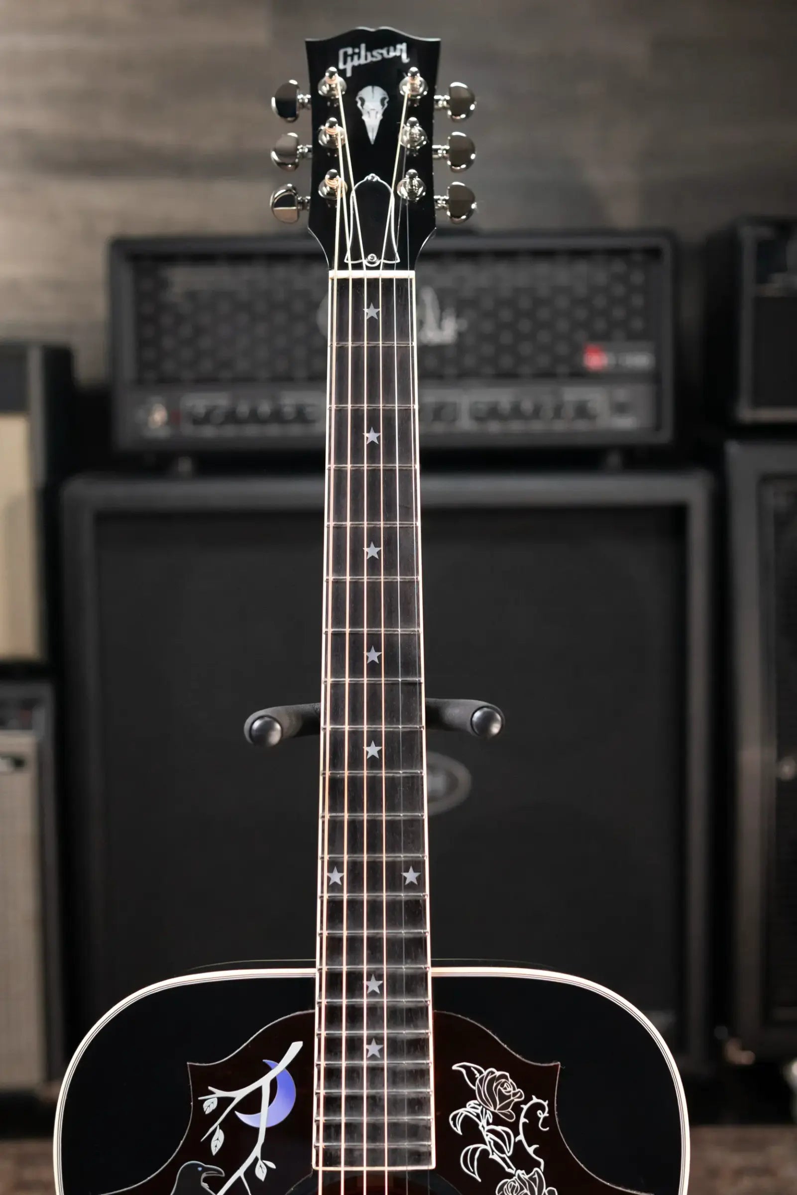 Gibson Custom Kirk Hammett Signature Raven Acoustic/Electric Guitar - Ebony with Hardshell Case