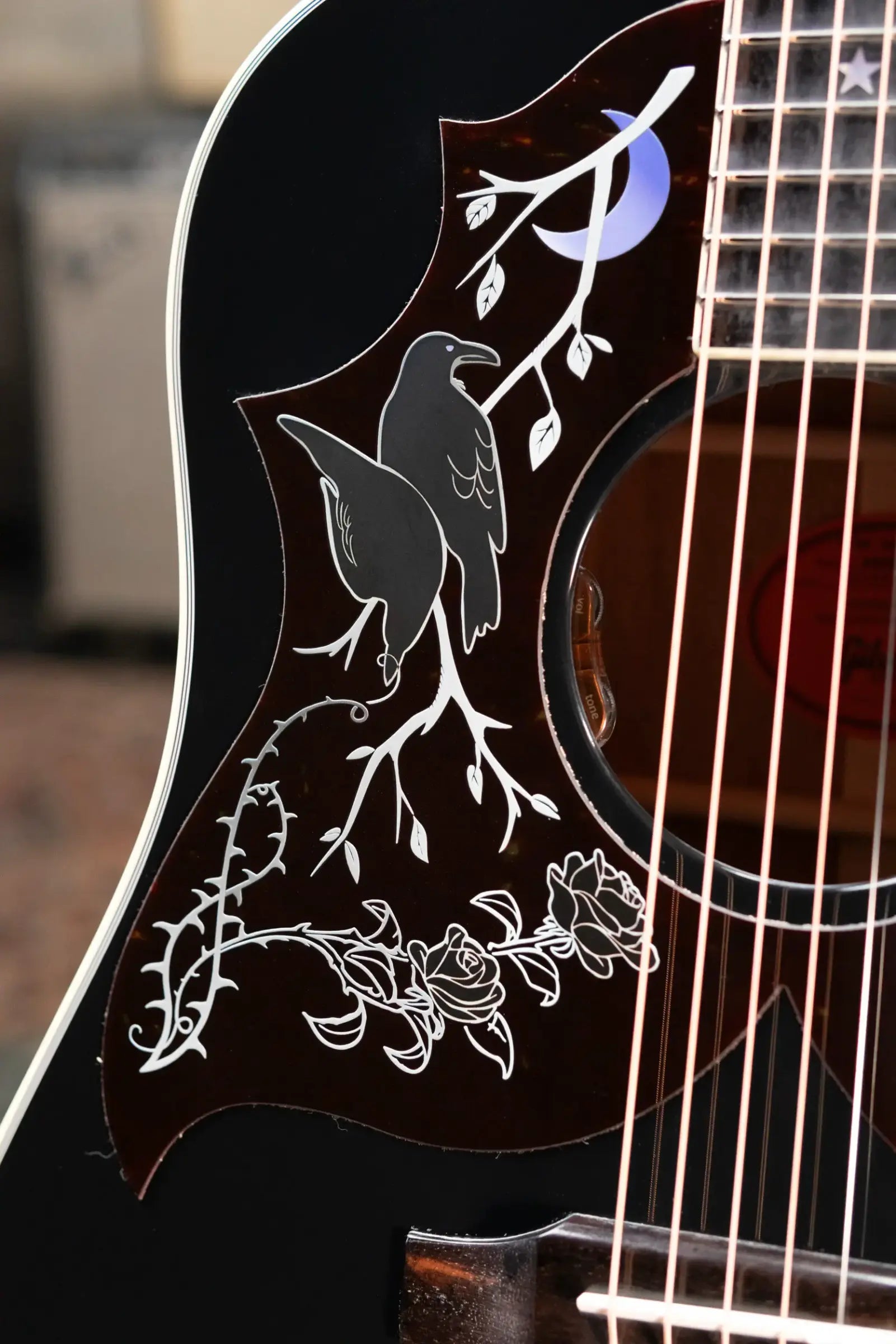 Gibson Custom Kirk Hammett Signature Raven Acoustic/Electric Guitar - Ebony with Hardshell Case