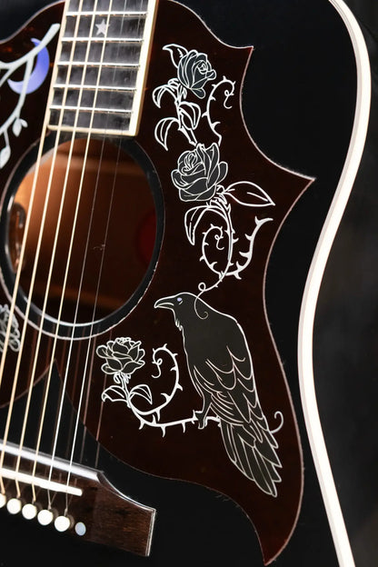 Gibson Custom Kirk Hammett Signature Raven Acoustic/Electric Guitar - Ebony with Hardshell Case