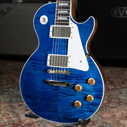 Gibson Custom Les Paul Standard Electric Guitar - Trans Blue with Hardshell Case