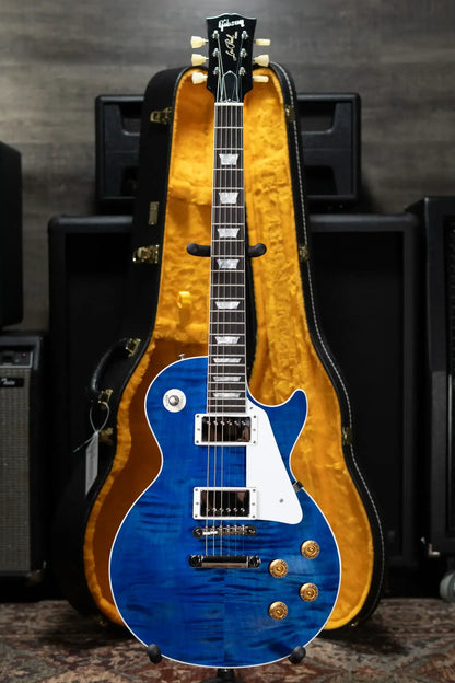 Gibson Custom Les Paul Standard Electric Guitar - Trans Blue with Hardshell Case