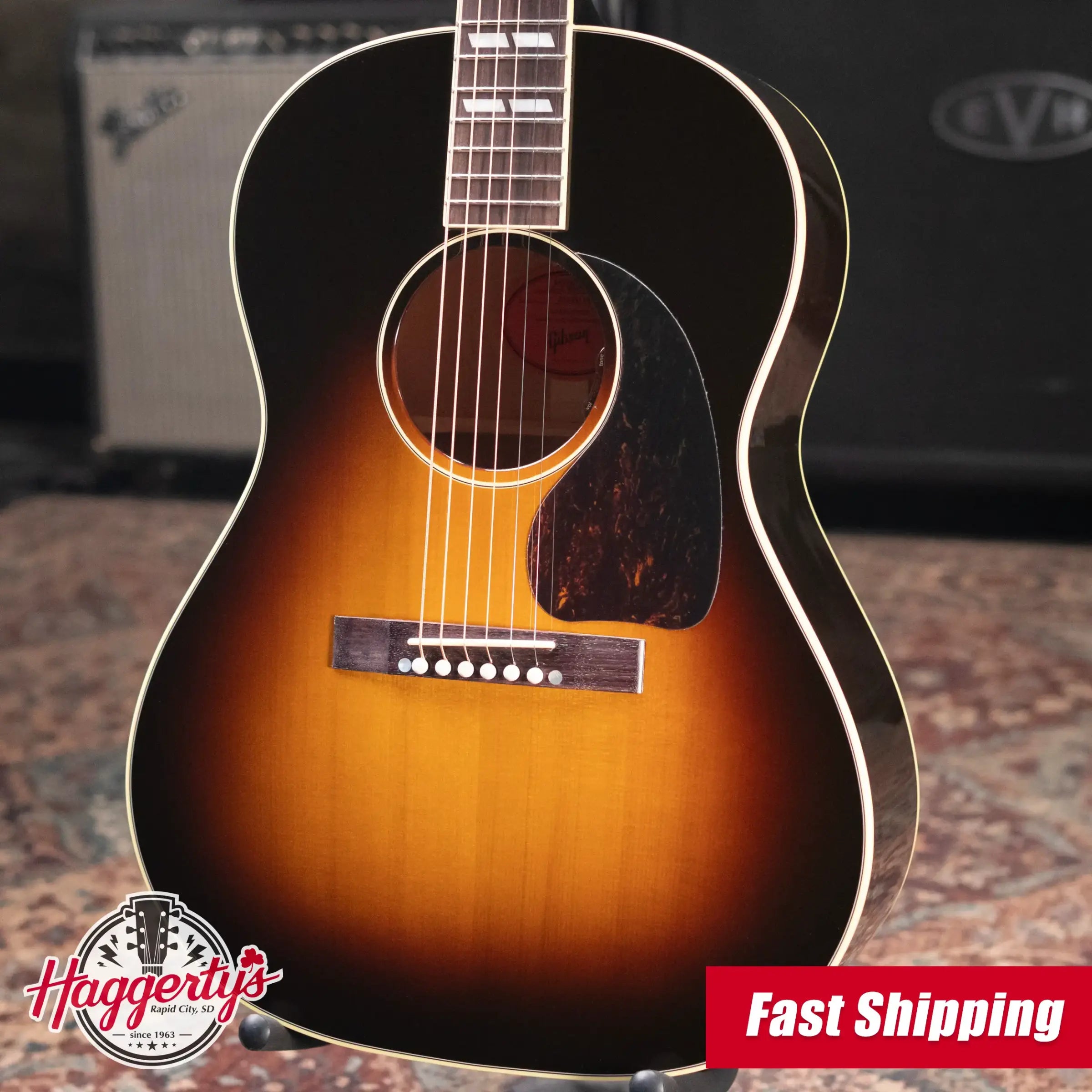 Gibson Custom Nathaniel Rateliff Signature LG-2 Western Acoustic/Electric Guitar - Vintage Sunburst with Hardshell Case