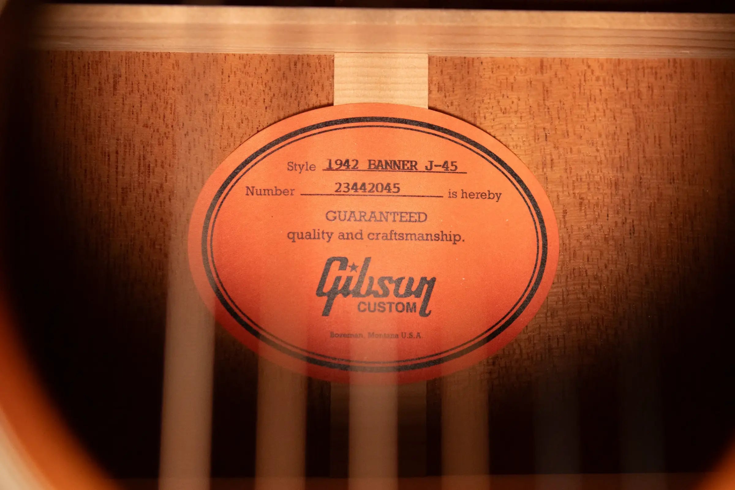 Gibson Custom Shop 1942 Banner J-45 Acoustic Guitar - Vintage Sunburst with Hardshell Case - Used