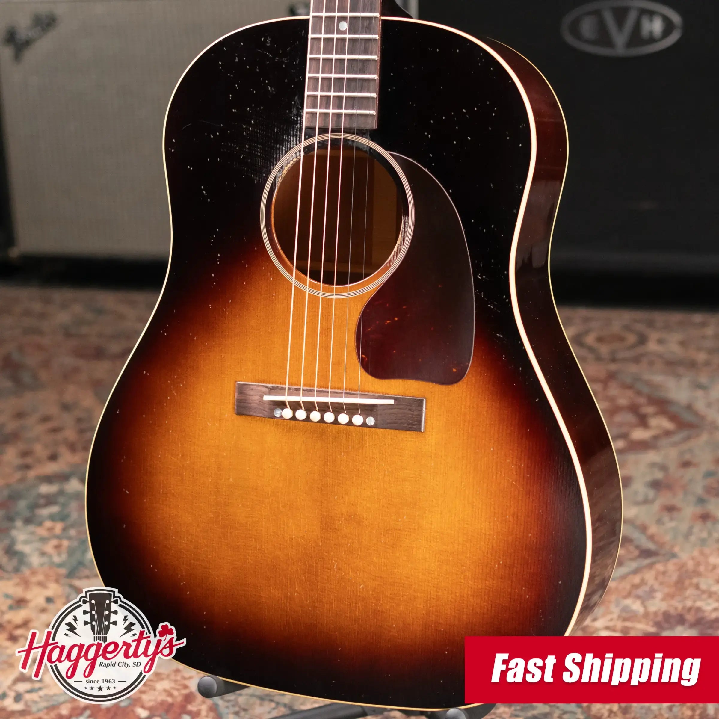 Gibson Custom Shop 1942 Banner J-45 Murphy Lab Light Aged Acoustic Guitar - Vintage Sunburst with Hardshell Case