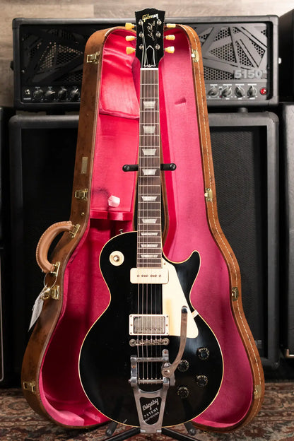 Gibson Custom Shop 1956 Les Paul Standard Bigsby Murphy Lab Light Aged Electric Guitar - Ebony Top with Hardshell Case