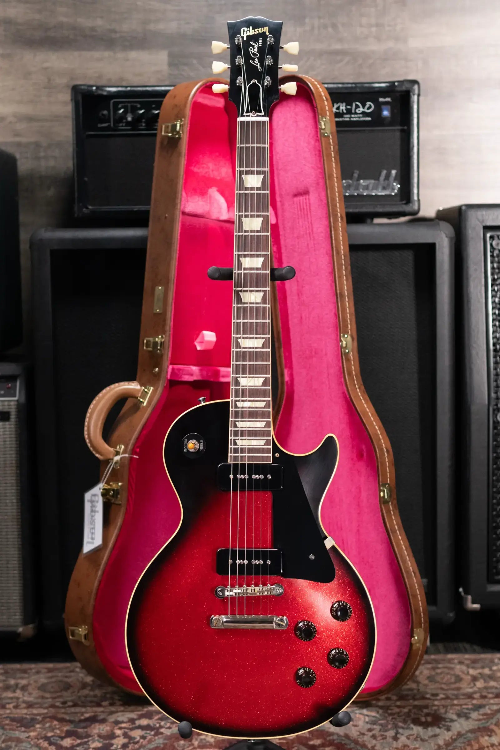 Gibson Custom Shop 1956 Les Paul Standard VOS Electric Guitar - Red Sparkle with Hardshell Case