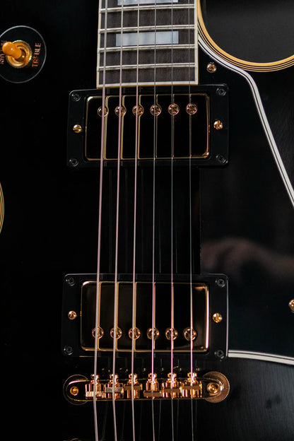 Gibson Custom Shop 1957 Les Paul Custom Reissue 2 Pickup VOS Electric Guitar - Ebony with Hardshell Case