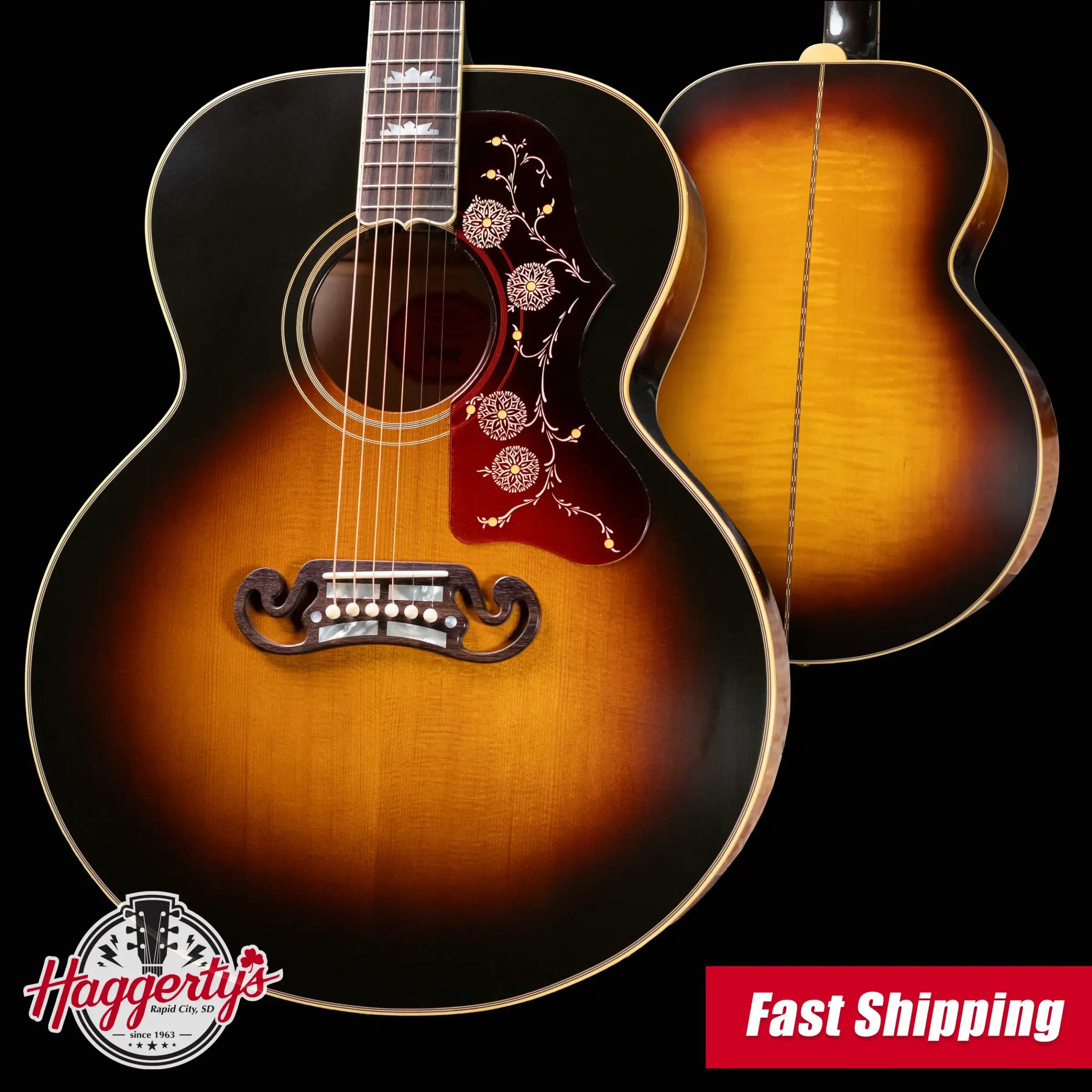 Gibson Custom Shop 1957 SJ-200 Jumbo Acoustic Guitar - Vintage Sunburst with Hardshell Case