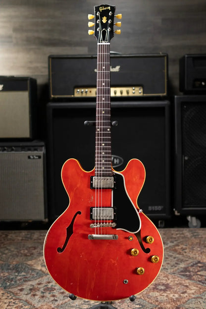 Gibson Custom Shop 1958 ES-335 Unbound Murphy Lab Heavy Aged Semi-Hollow Electric Guitar - Watermelon with Hardshell Case