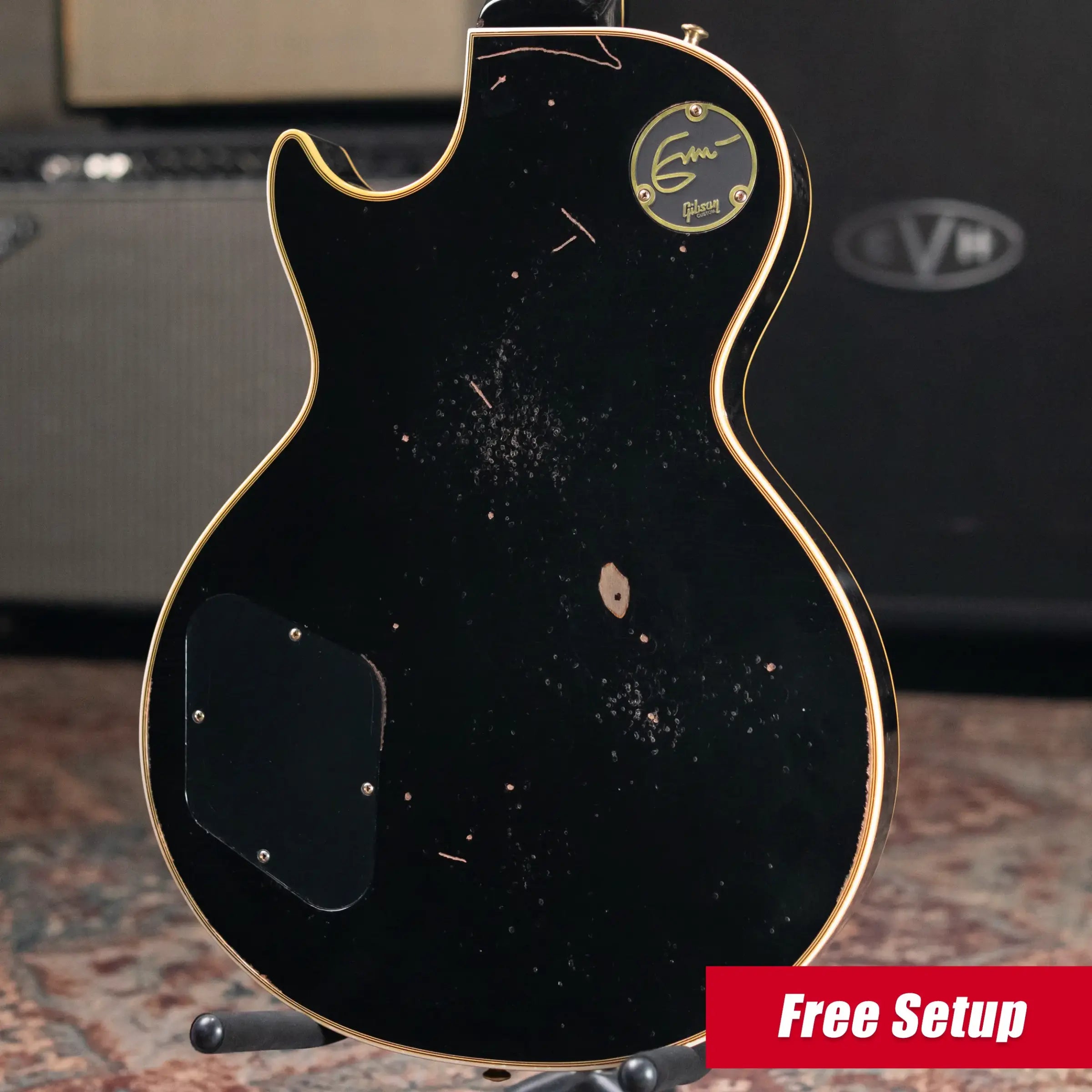 Gibson Custom Shop 1958 Les Paul Custom Eric Clapton Signature 3 Pickup Murphy Lab Aged Electric Guitar - Ebony with Hardshell Case