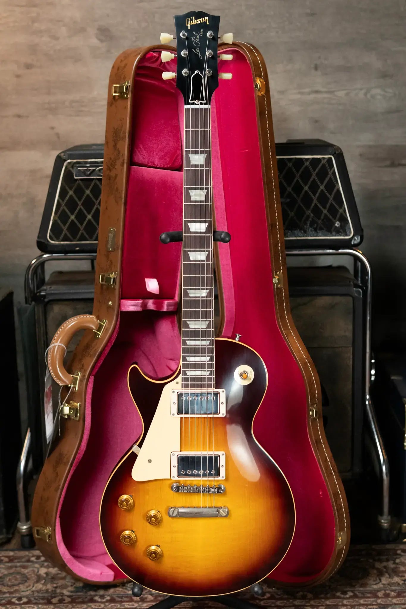 Gibson Custom Shop 1958 Les Paul Standard Reissue VOS Left-Handed - Bourbon Burst with Hardshell Case