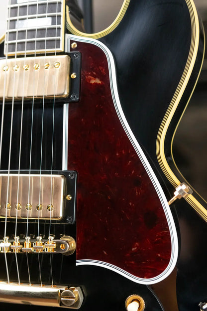 Gibson Custom Shop 1959 ES-355 Reissue Stop Bar VOS Semi-Hollow Electric Guitar - Ebony with Hardshell Case