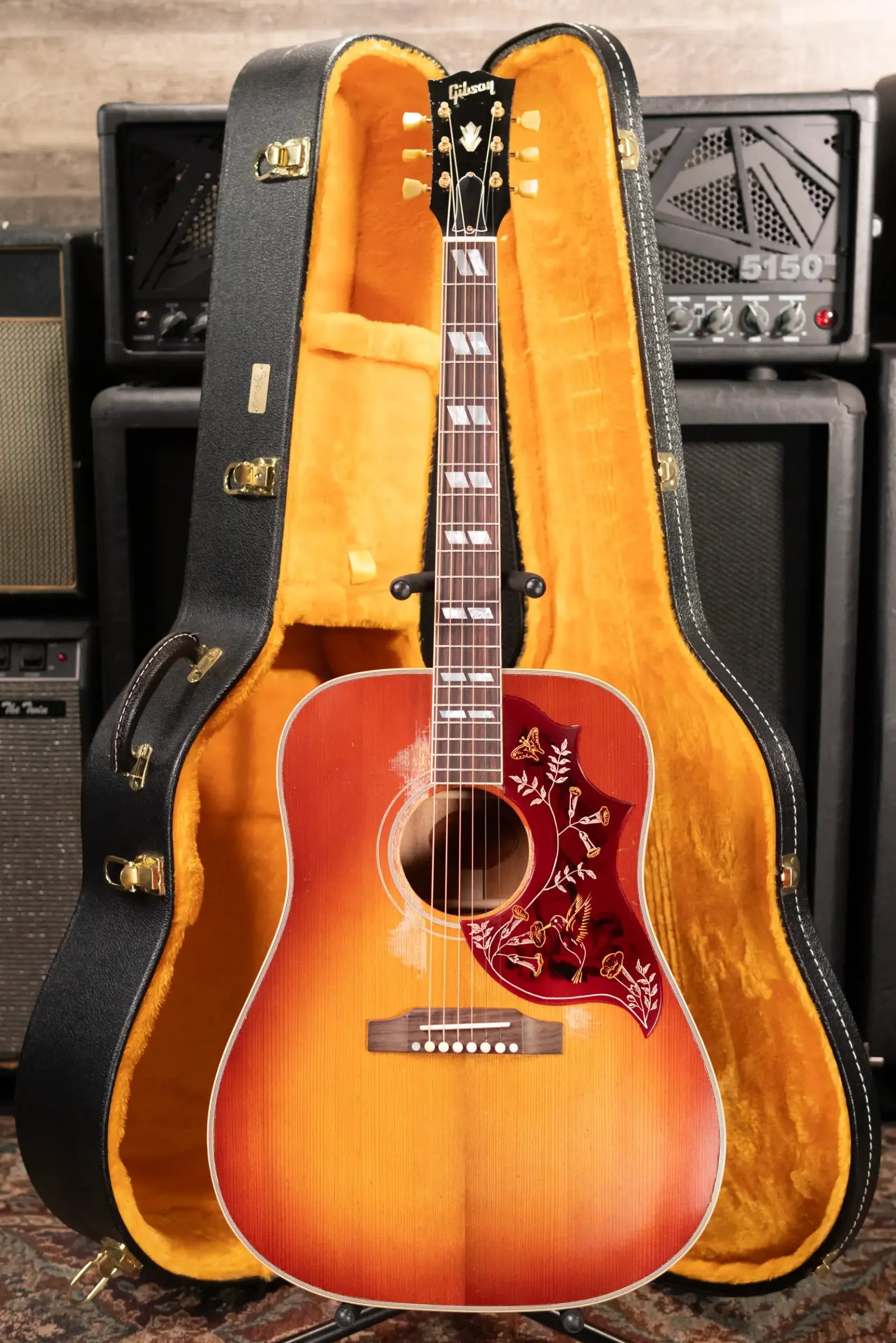 Gibson Custom Shop 1960 Hummingbird Murphy Lab Heavy Aged Dreadnought Acoustic Guitar - Heritage Cherry Sunburst with Hardshell Case