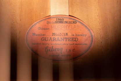 Gibson Custom Shop 1960 Hummingbird Murphy Lab Heavy Aged Dreadnought Acoustic Guitar - Heritage Cherry Sunburst with Hardshell Case