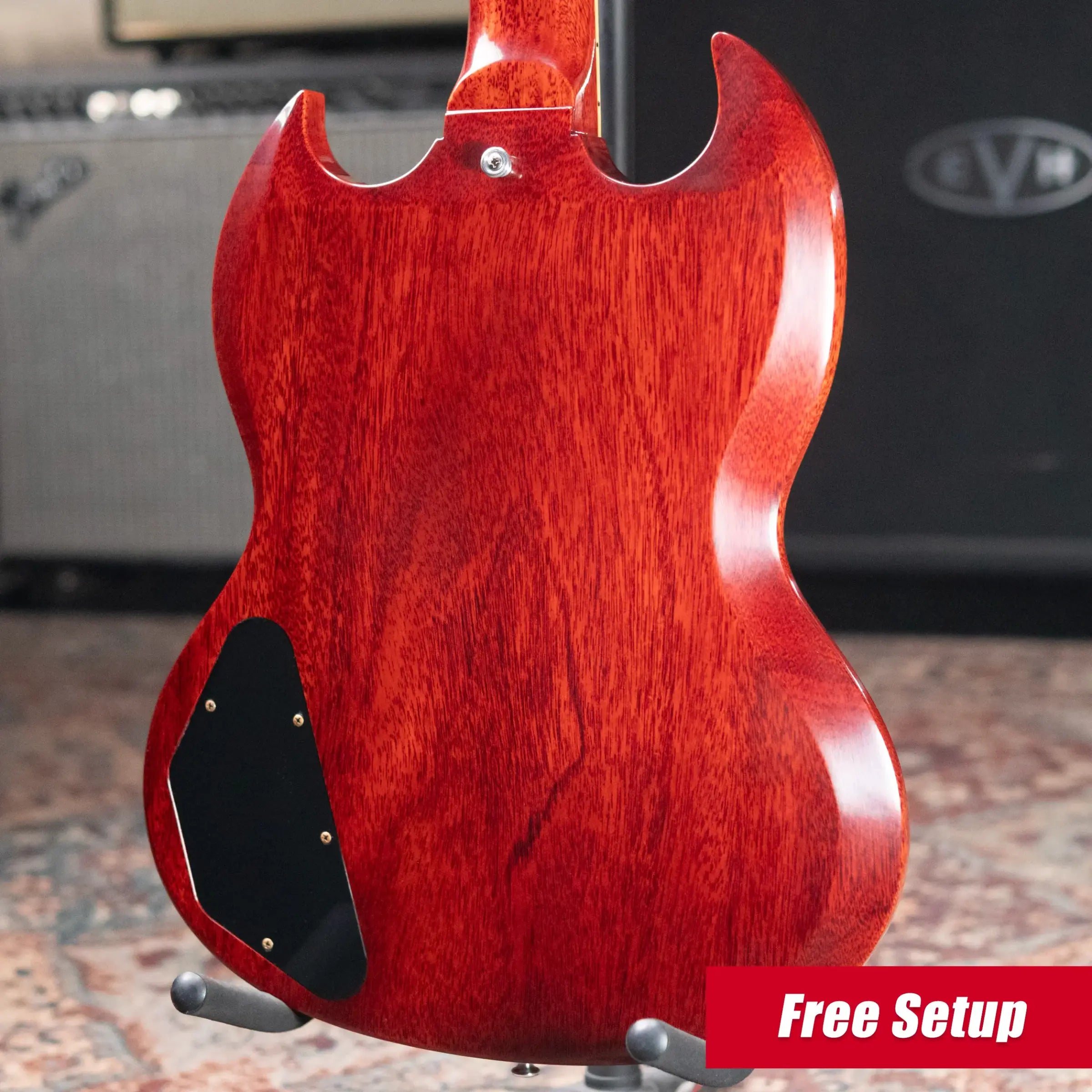 Gibson Custom Shop 1961 SG Les Paul Standard Stop Bar VOS Reissue Electric Guitar - Cherry Red with Hardshell Case