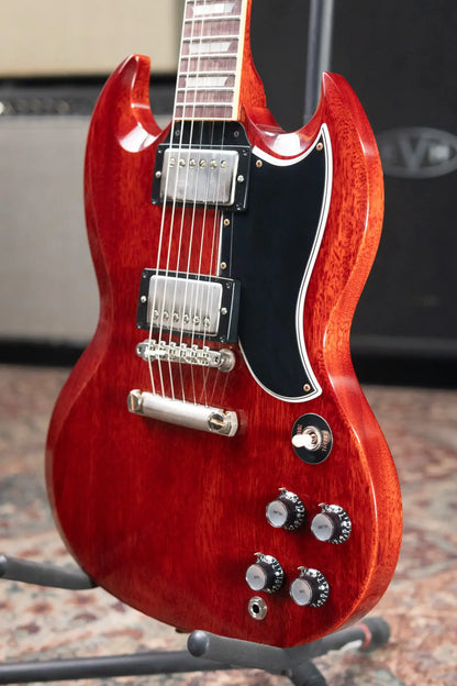 Gibson Custom Shop 1961 SG Les Paul Standard Stop Bar VOS Reissue Electric Guitar - Cherry Red with Hardshell Case