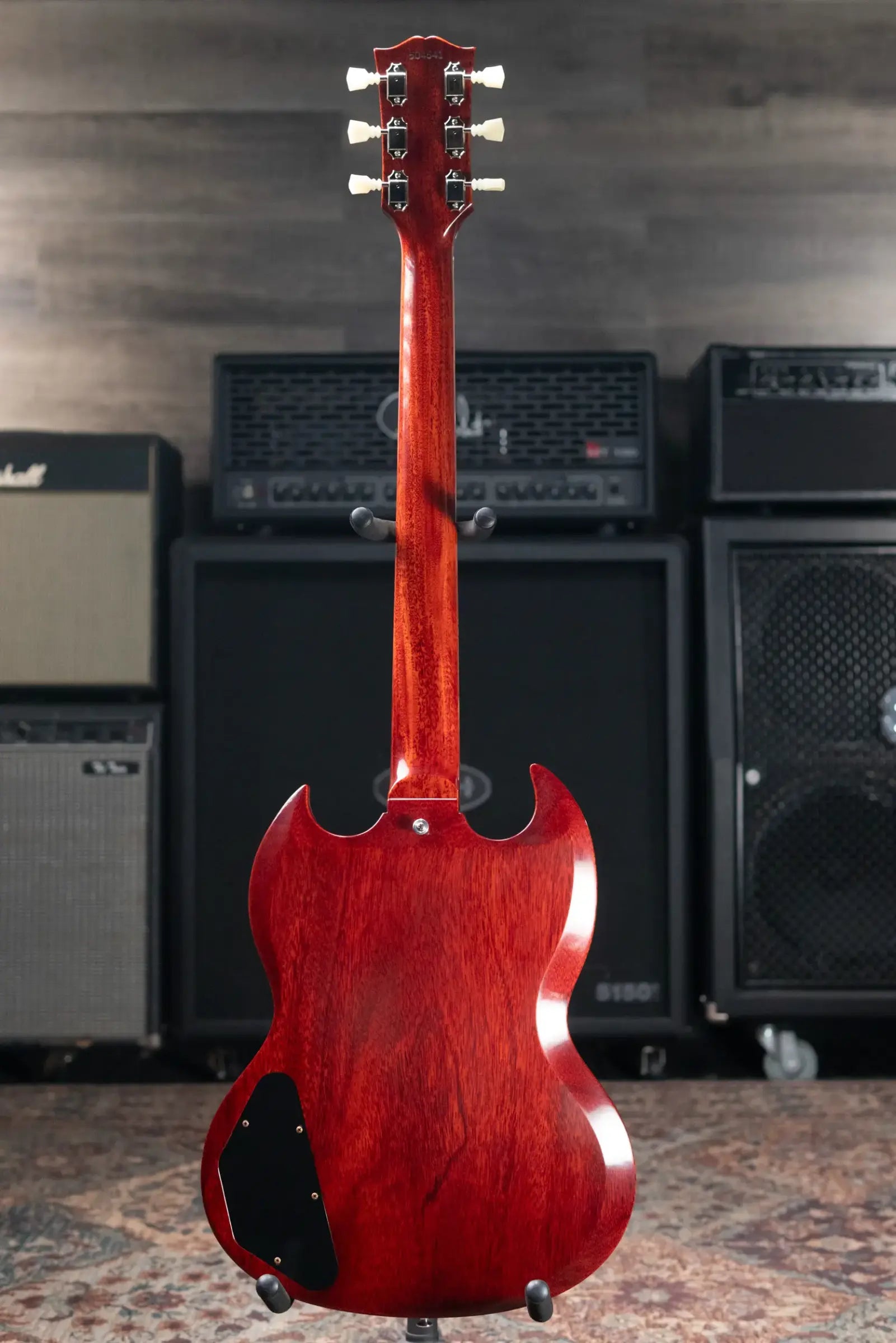 Gibson Custom Shop 1961 SG Les Paul Standard Stop Bar VOS Reissue Electric Guitar - Cherry Red with Hardshell Case