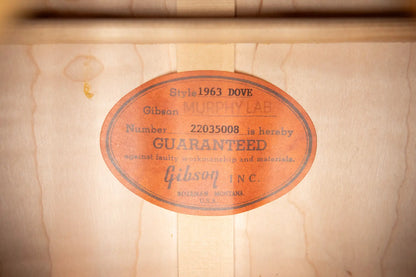 Gibson Custom Shop 1963 Dove Murphy Lab Light Aged Acoustic Guitar - Dark Natural with Hardshell Case