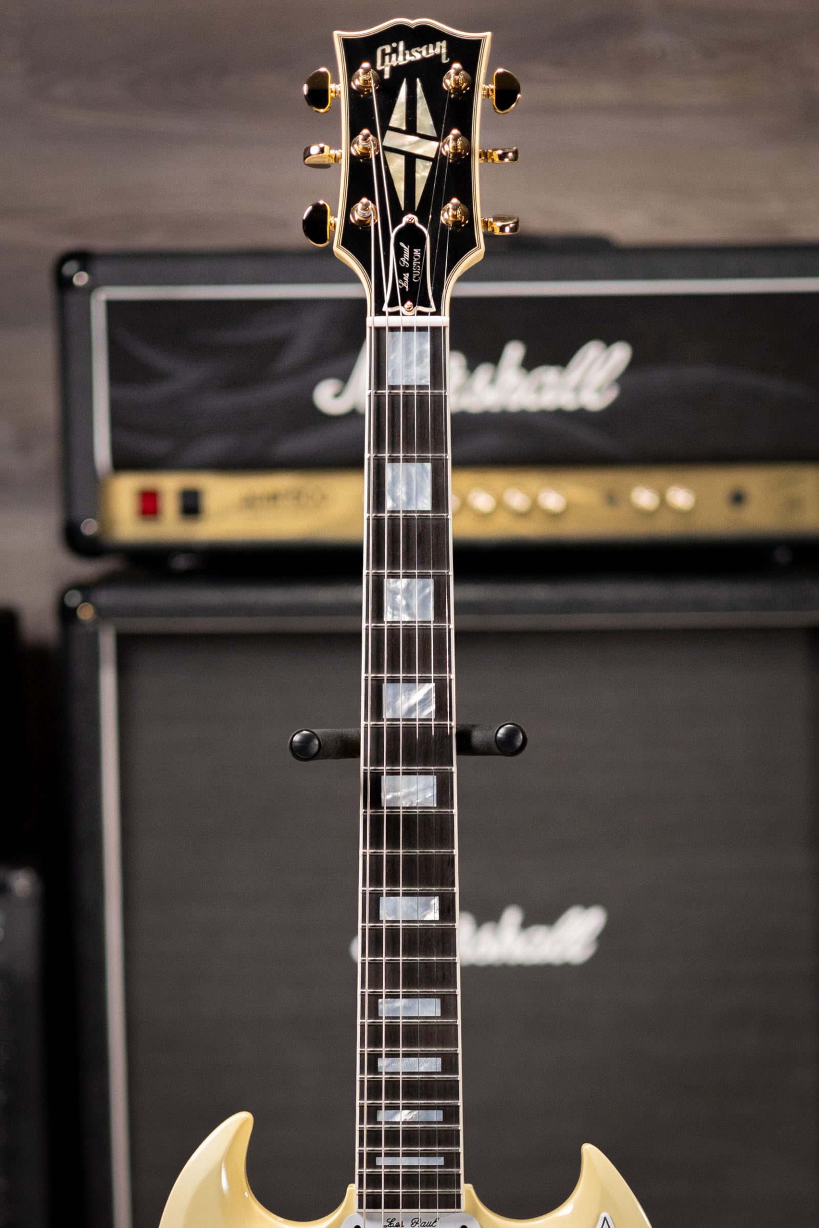 Gibson Custom Shop 1963 Les Paul SG Custom Reissue 3-Pickup with Maestro VOS Electric Guitar - Classic White with Hardshell Case