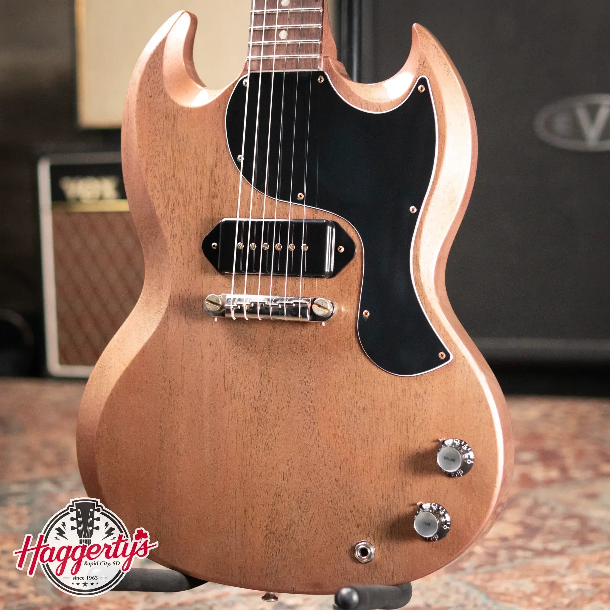 Gibson Custom Shop 1963 SG Junior Lightning Bar Bridge Electric Guitar - TV Heather Poly VOS with Hardshell Case
