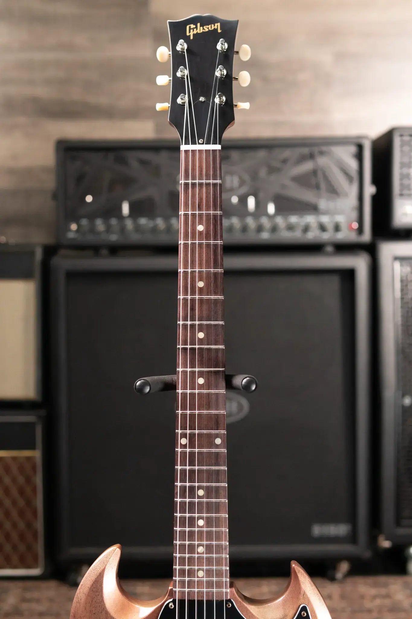 Gibson Custom Shop 1963 SG Junior Lightning Bar Bridge Electric Guitar - TV Heather Poly VOS with Hardshell Case