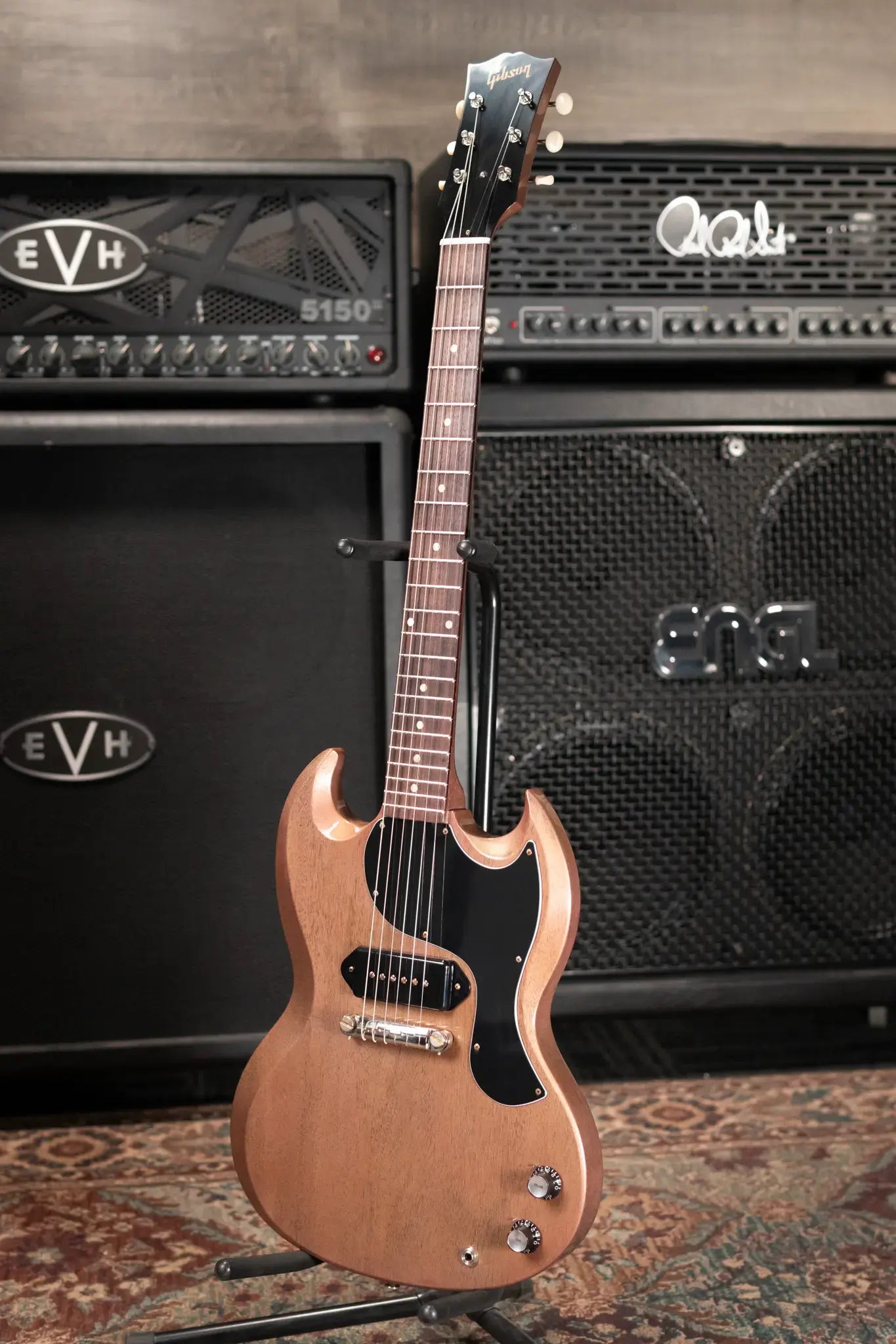 Gibson Custom Shop 1963 SG Junior Lightning Bar Bridge Electric Guitar - TV Heather Poly VOS with Hardshell Case