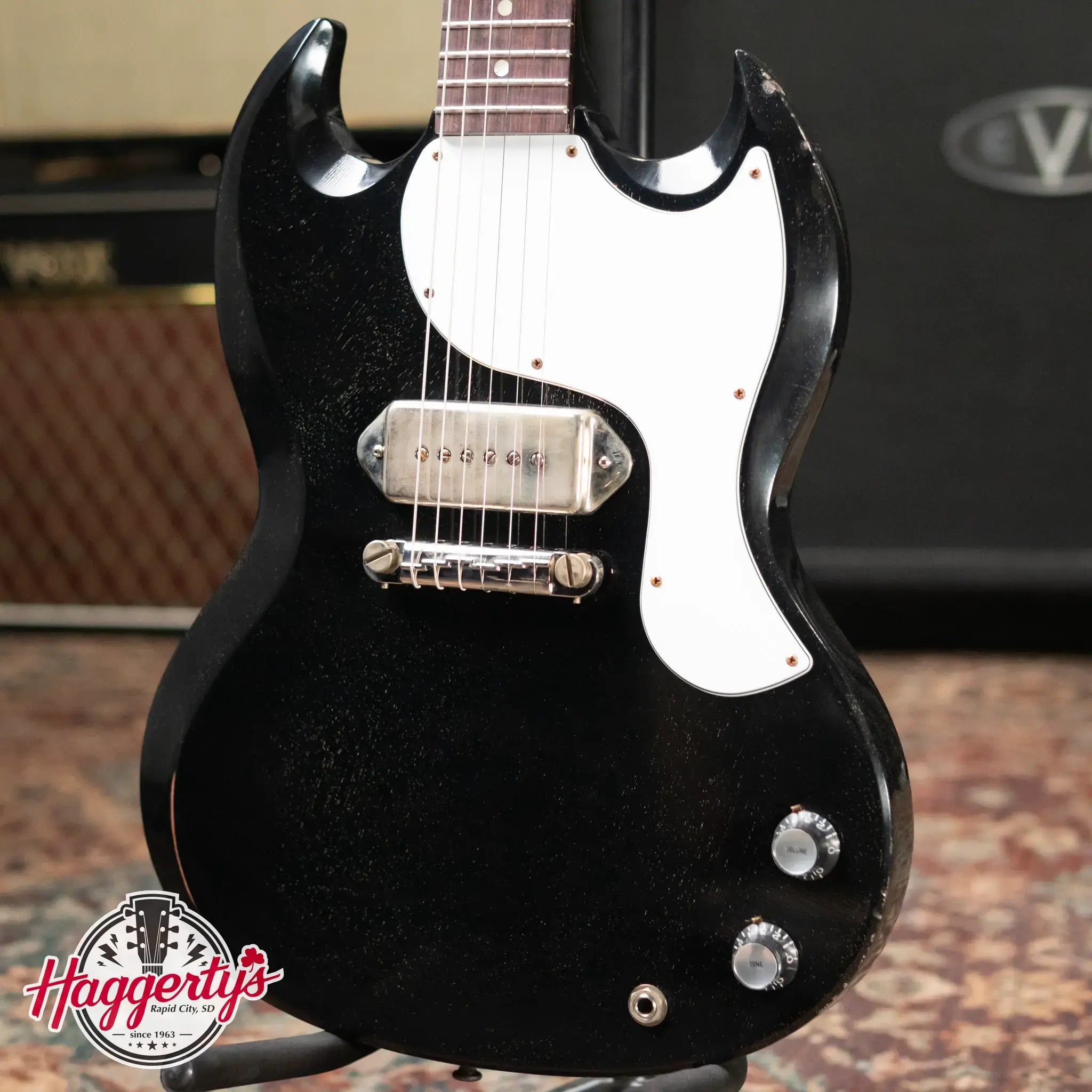 Gibson Custom Shop 1963 SG Junior Lightning Bar Murphy Lab Light Aged Electric Guitar - Silver Fox with Hardshell Case