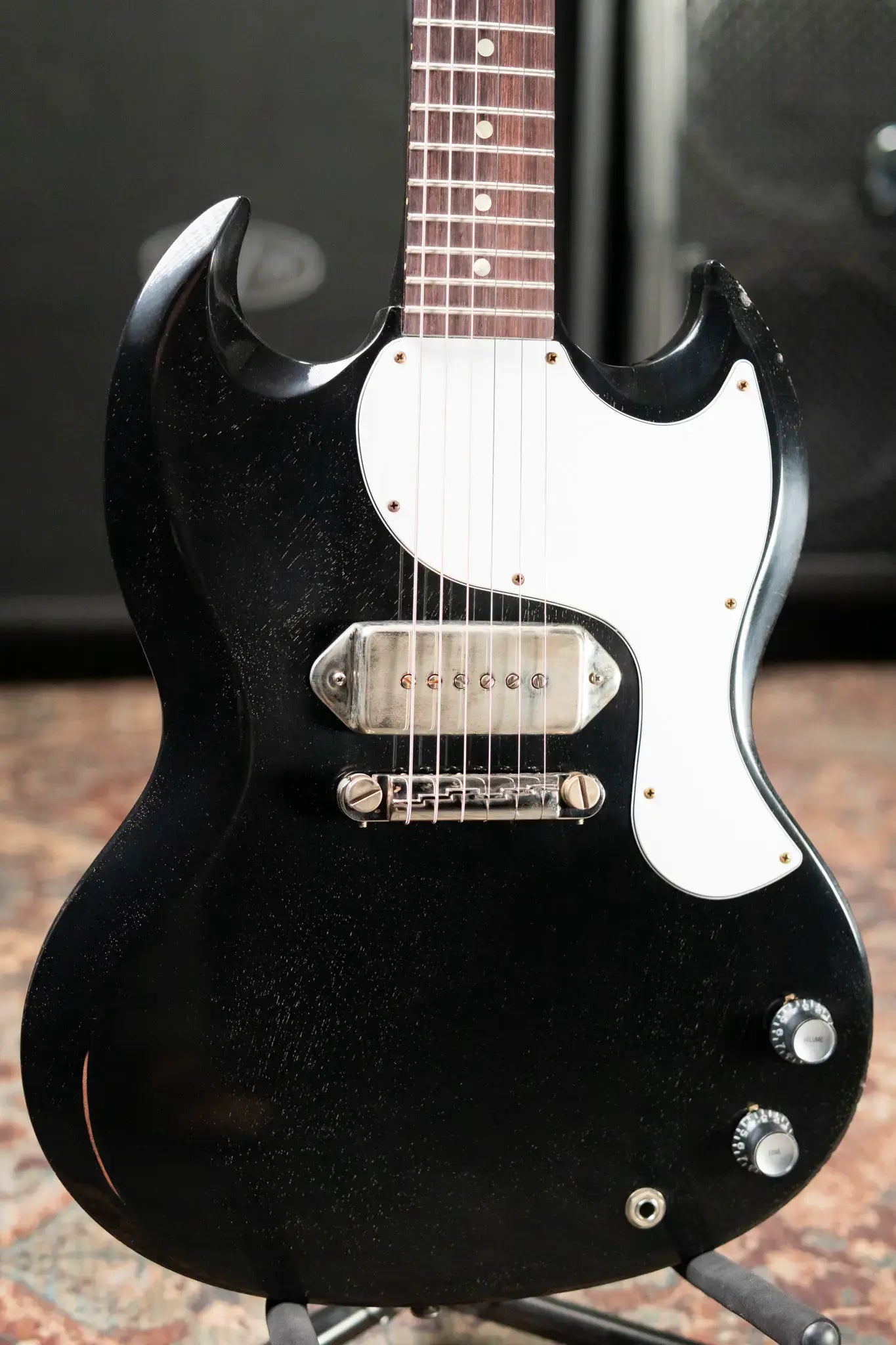 Gibson Custom Shop 1963 SG Junior Lightning Bar Murphy Lab Light Aged Electric Guitar - Silver Fox with Hardshell Case