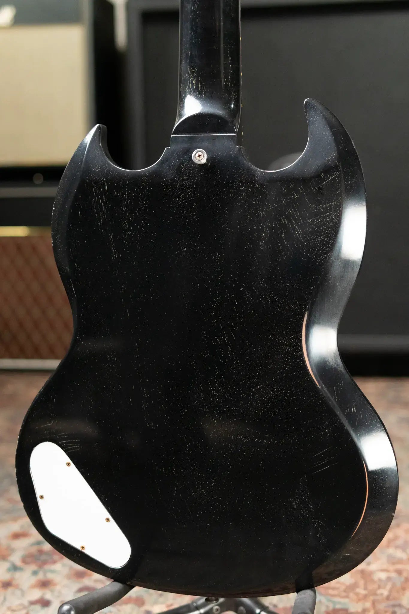 Gibson Custom Shop 1963 SG Junior Lightning Bar Murphy Lab Light Aged Electric Guitar - Silver Fox with Hardshell Case