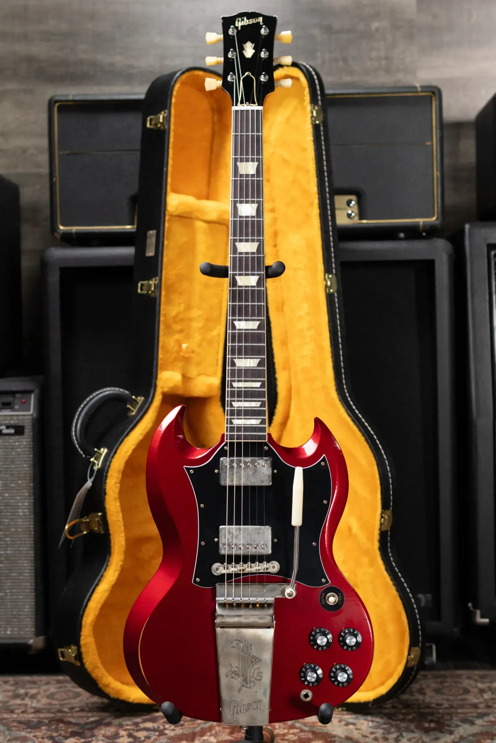 Gibson Custom Shop 1964 SG Standard Batwing Murphy Lab Light Aged Electric Guitar - Sparkling Burgundy with Hardshell Case