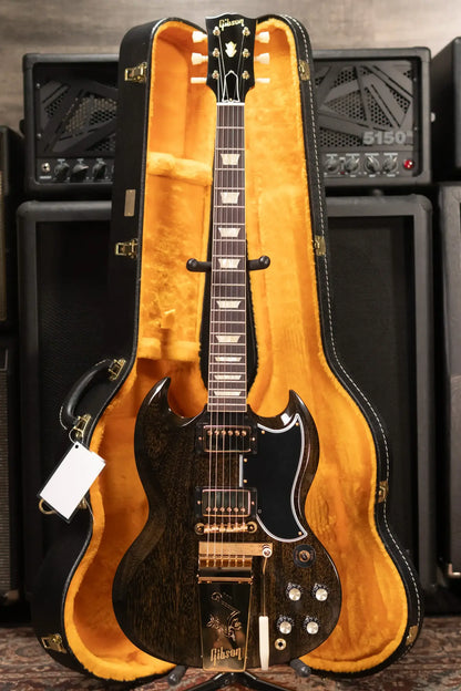 Gibson Custom Shop 1964 SG Standard with Maestro Electric Guitar - TV Black Gold with Hardshell Case