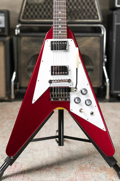 Gibson Custom Shop 1967 Mahogany Flying V Reissue with Maestro Vibrola Electric Guitar - Sparkling Burgundy with Hardshell Case