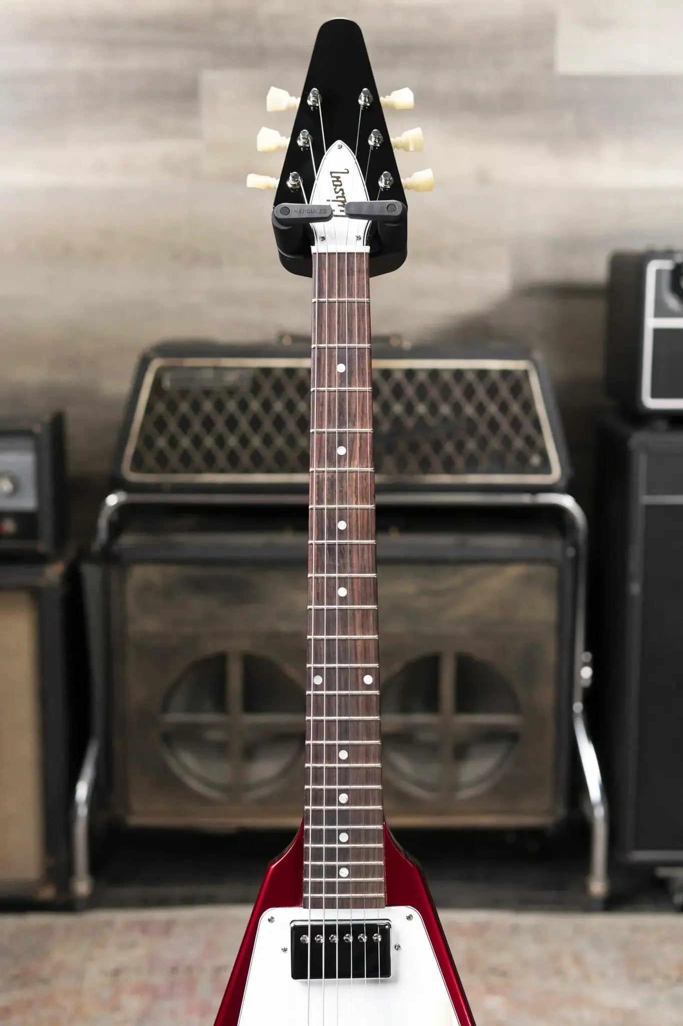 Gibson Custom Shop 1967 Mahogany Flying V Reissue with Maestro Vibrola Electric Guitar - Sparkling Burgundy with Hardshell Case