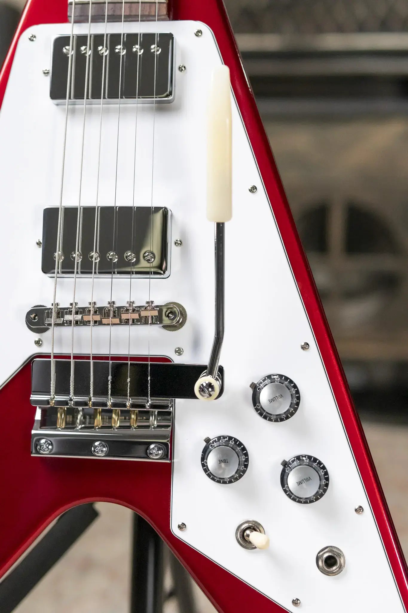 Gibson Custom Shop 1967 Mahogany Flying V Reissue with Maestro Vibrola Electric Guitar - Sparkling Burgundy with Hardshell Case