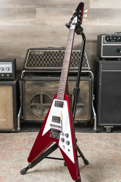 Gibson Custom Shop 1967 Mahogany Flying V Reissue with Maestro Vibrola Electric Guitar - Sparkling Burgundy with Hardshell Case