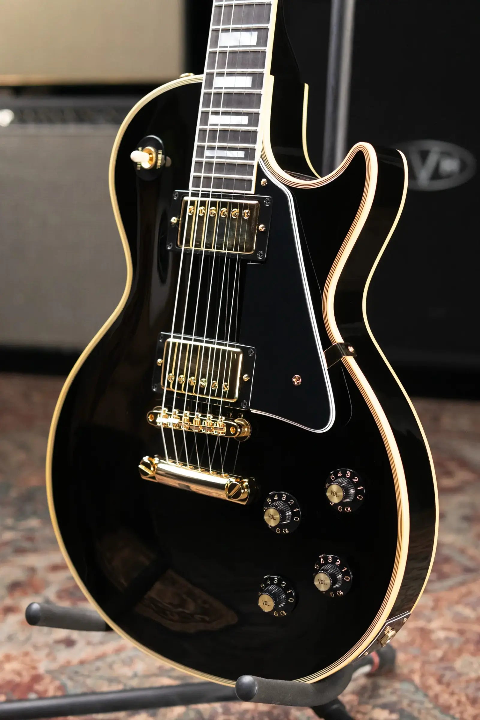 Gibson Custom Shop 1968 Les Paul Custom Reissue Electric Guitar - Ebony with Hardshell Case
