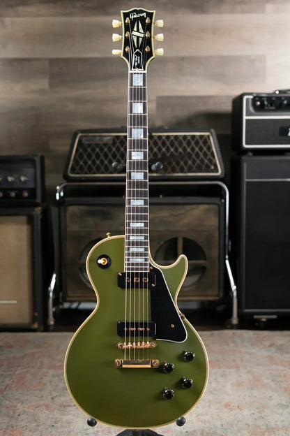 Gibson Custom Shop 54 Les Paul Custom VOS Electric Guitar - Olive Drab with Hardshell Case