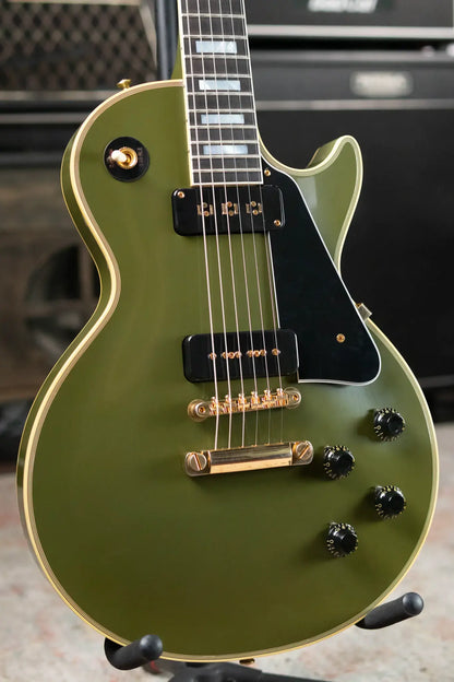 Gibson Custom Shop 54 Les Paul Custom VOS Electric Guitar - Olive Drab with Hardshell Case