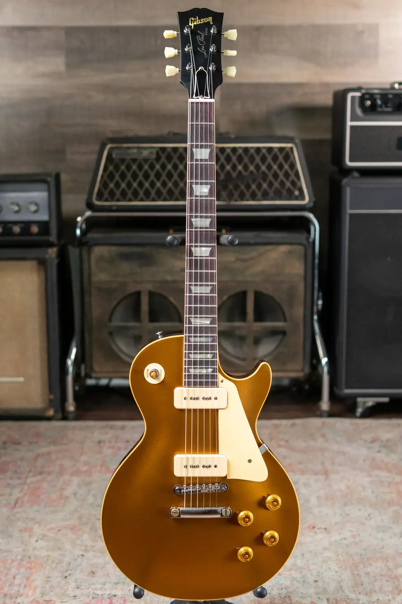 Gibson Custom Shop 56 Les Paul Standard Dark Back Electric Guitar - Double Gold VOS with Hardshell Case