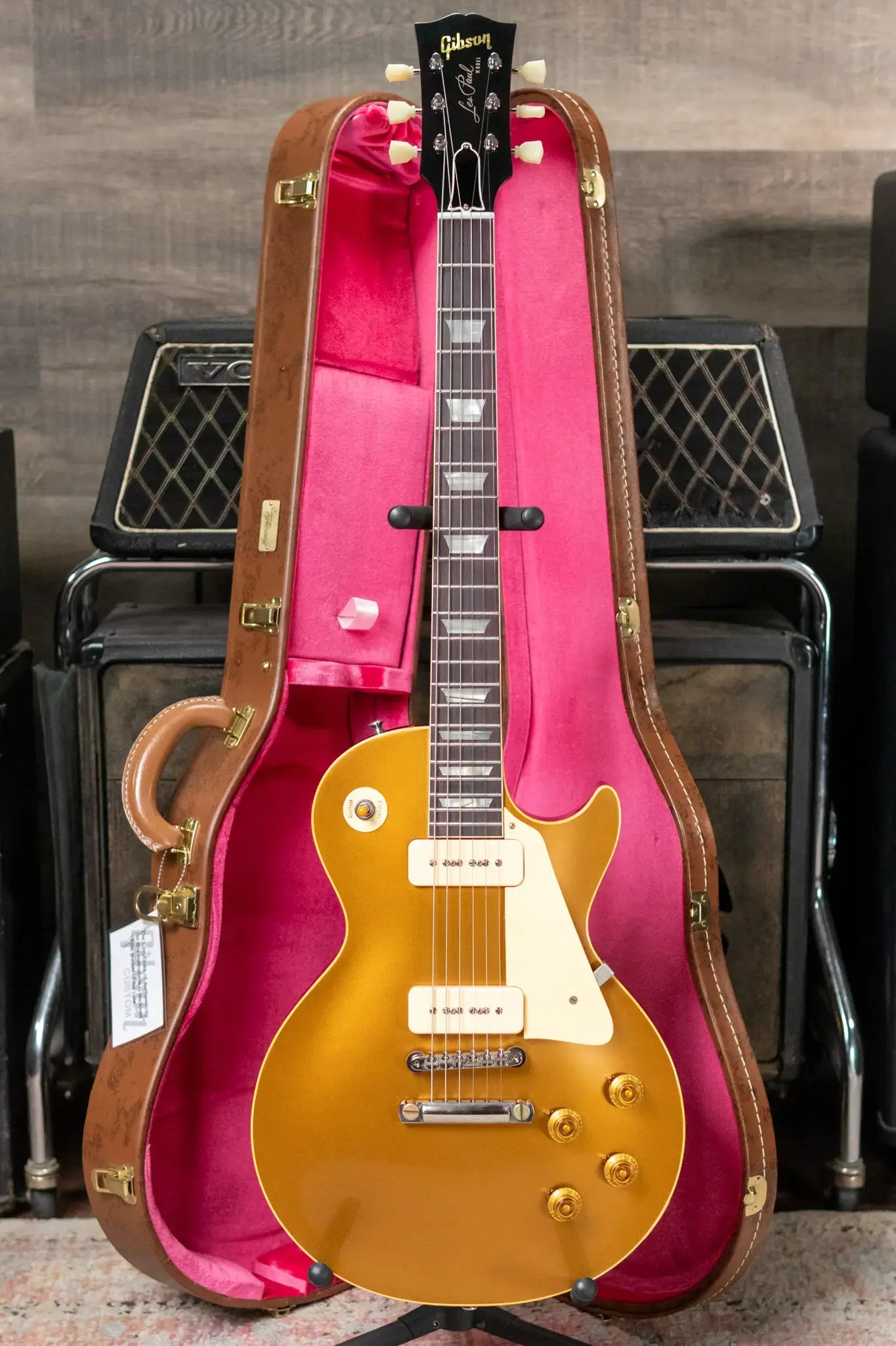 Gibson Custom Shop 56 Les Paul Standard Dark Back Electric Guitar - Double Gold VOS with Hardshell Case