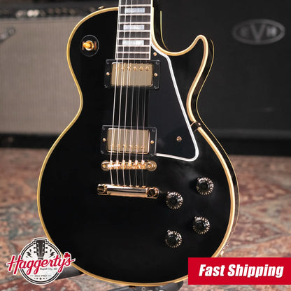 Gibson Custom Shop 57 Les Paul Custom VOS Electric Guitar - Ebony with Hardshell Case