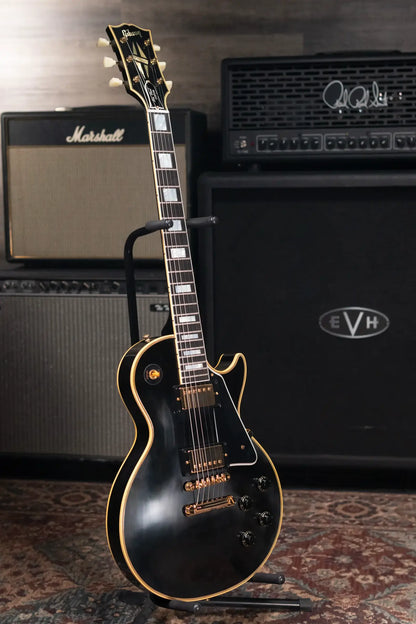 Gibson Custom Shop 57 Les Paul Custom VOS Electric Guitar - Ebony with Hardshell Case
