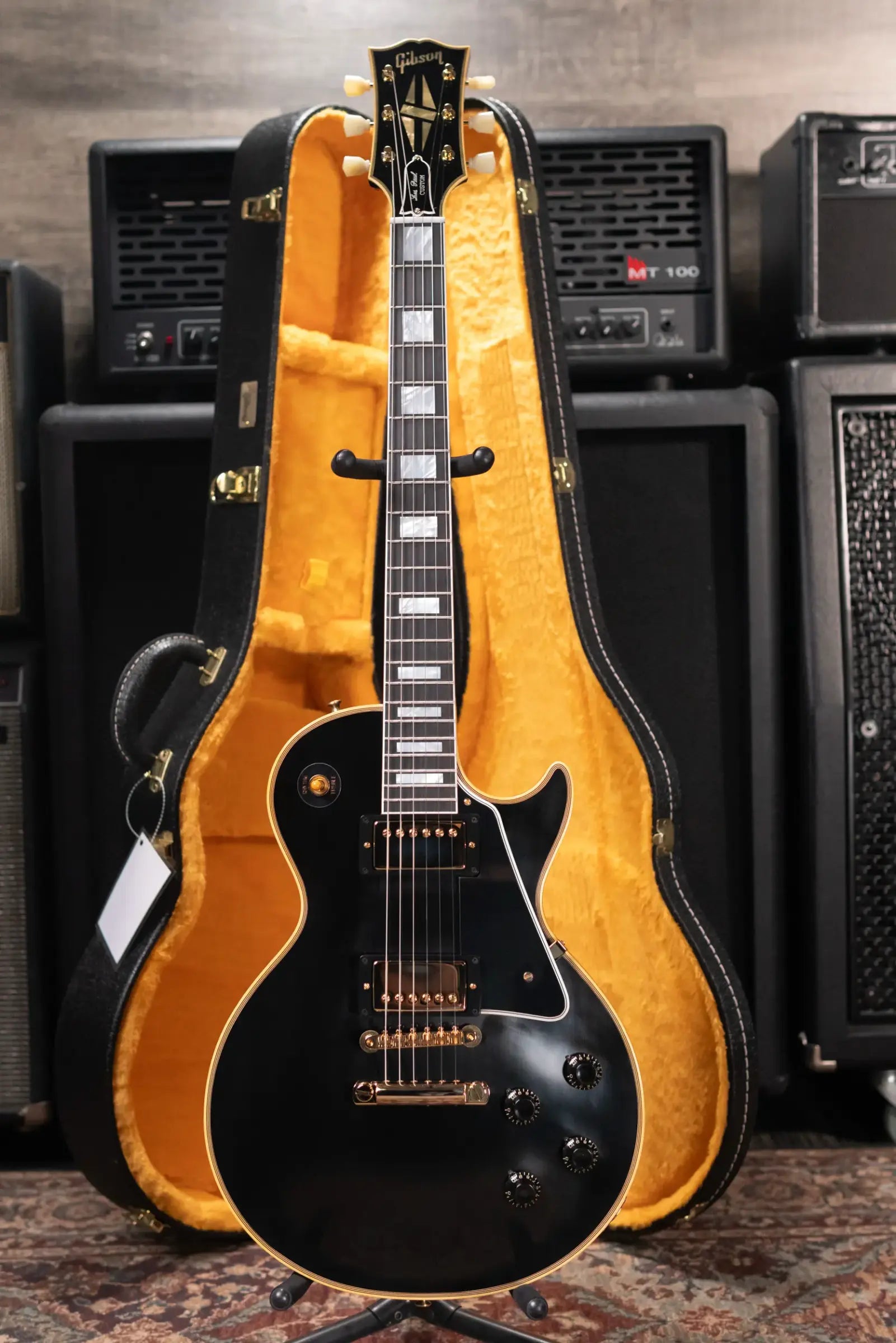 Gibson Custom Shop 57 Les Paul Custom VOS Electric Guitar - Ebony with Hardshell Case