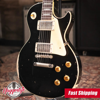 Gibson Custom Shop '57 Les Paul Standard Murphy Lab Ultra Heavy Aged Electric Guitar - Ebony over Double Gold with Hardshell Case