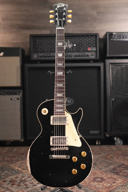 Gibson Custom Shop '57 Les Paul Standard Murphy Lab Ultra Heavy Aged Electric Guitar - Ebony over Double Gold with Hardshell Case