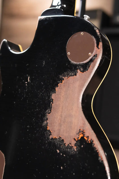 Gibson Custom Shop '57 Les Paul Standard Murphy Lab Ultra Heavy Aged Electric Guitar - Ebony over Double Gold with Hardshell Case