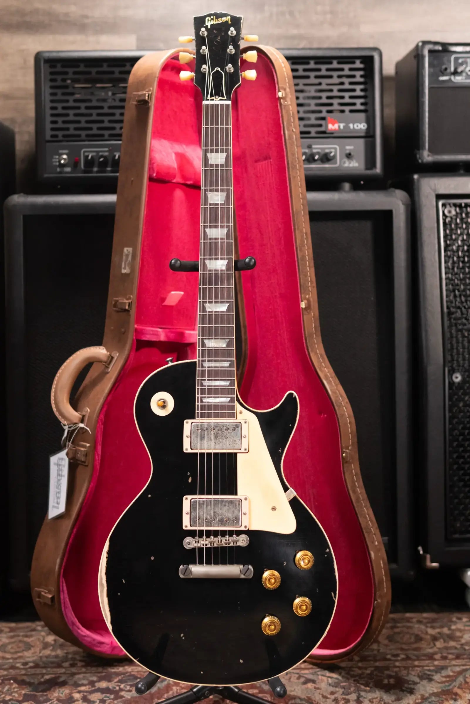 Gibson Custom Shop '57 Les Paul Standard Murphy Lab Ultra Heavy Aged Electric Guitar - Ebony over Double Gold with Hardshell Case