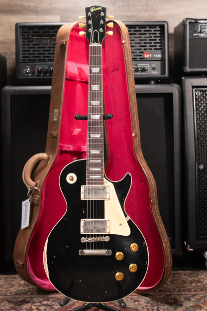 Gibson Custom Shop '57 Les Paul Standard Murphy Lab Ultra Heavy Aged Electric Guitar - Ebony over Double Gold with Hardshell Case