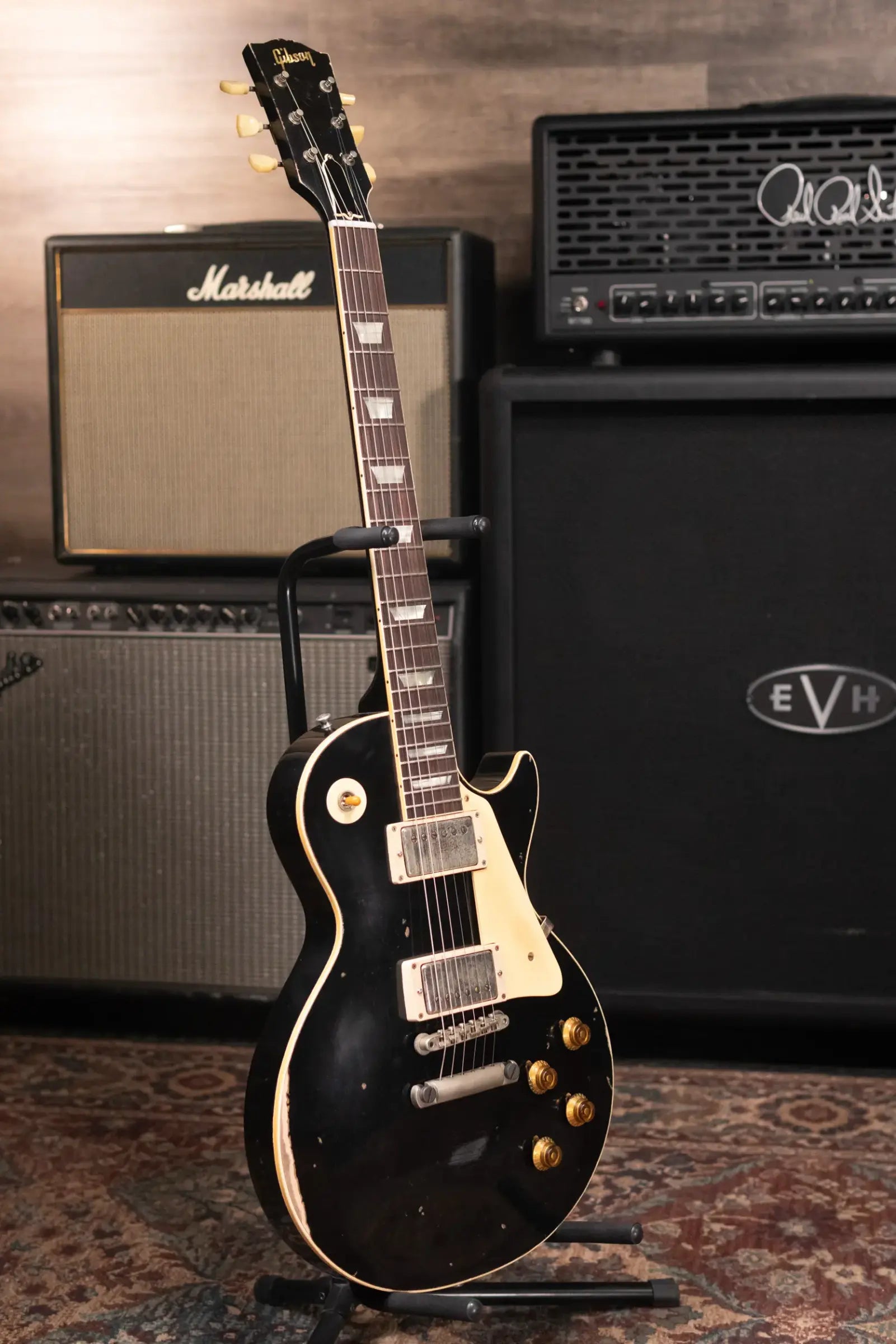 Gibson Custom Shop '57 Les Paul Standard Murphy Lab Ultra Heavy Aged Electric Guitar - Ebony over Double Gold with Hardshell Case